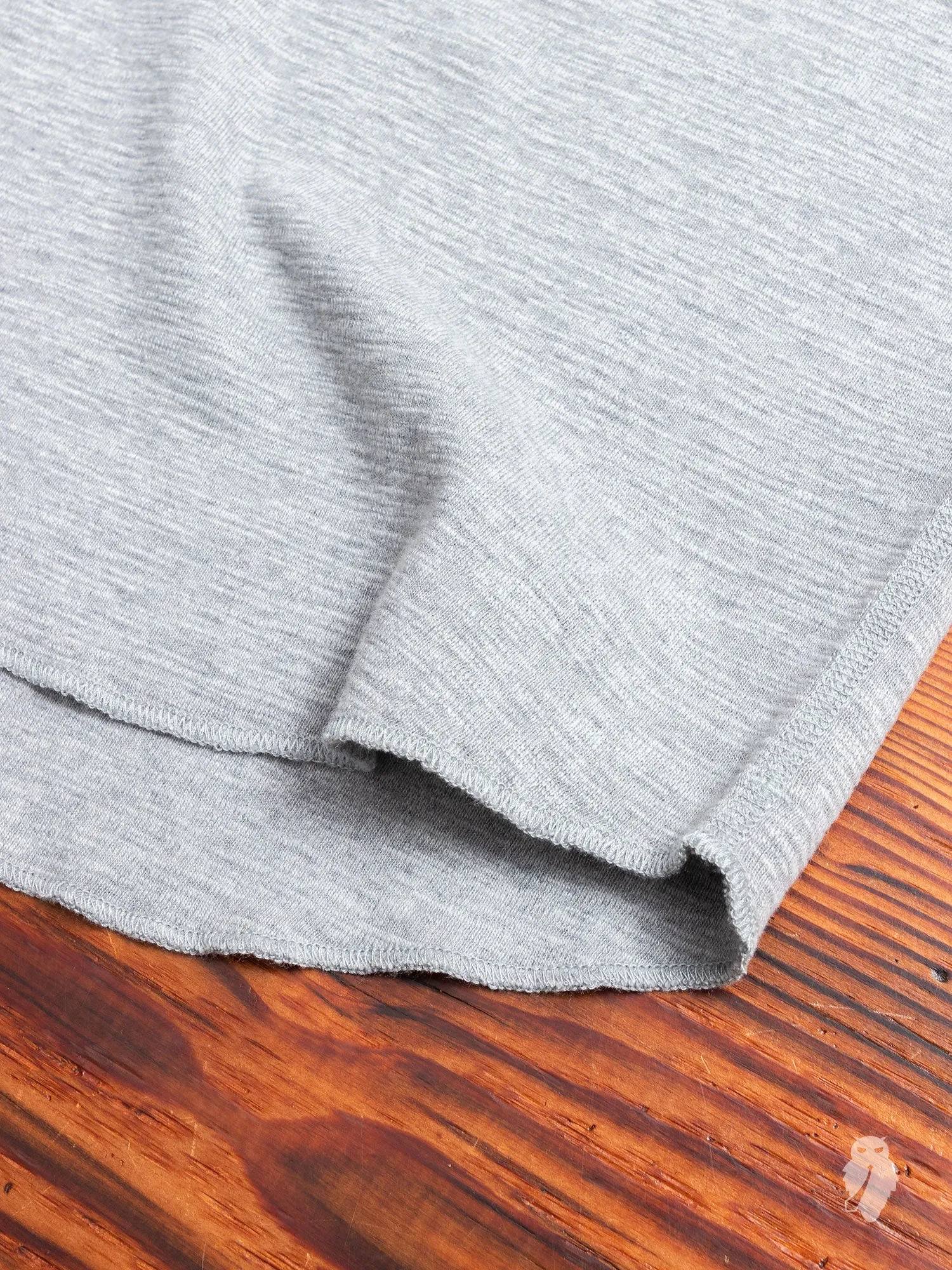 1x1 Slub Long Sleeve T-Shirt in Heather Grey