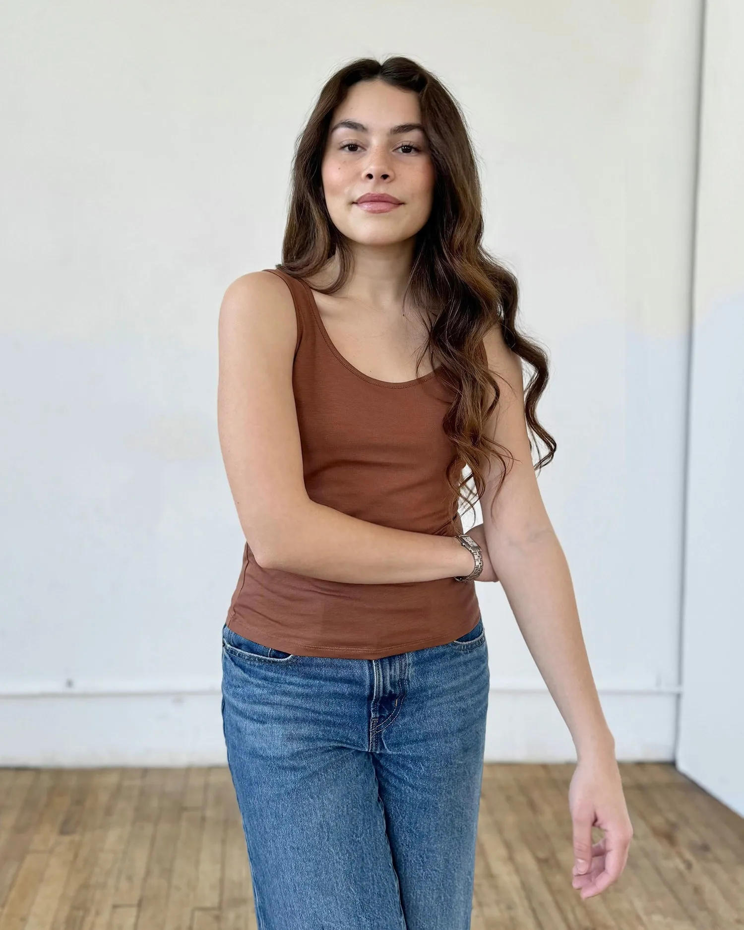 ABIGAIL tank in Cacao Brown