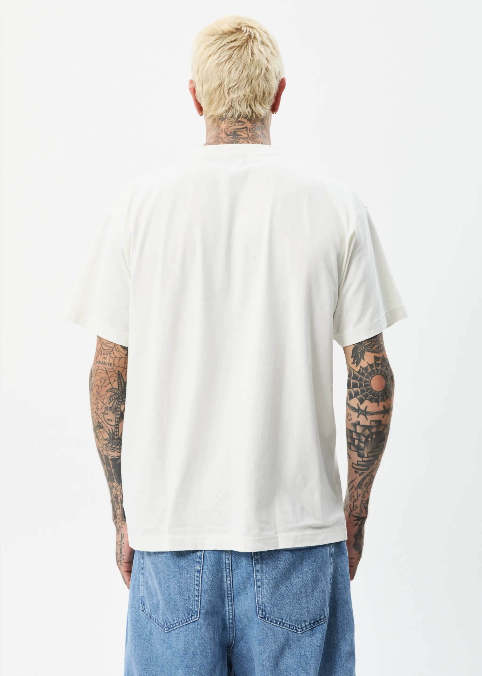 AFENDS Mens Holiday - Boxy Graphic T-Shirt - Off White