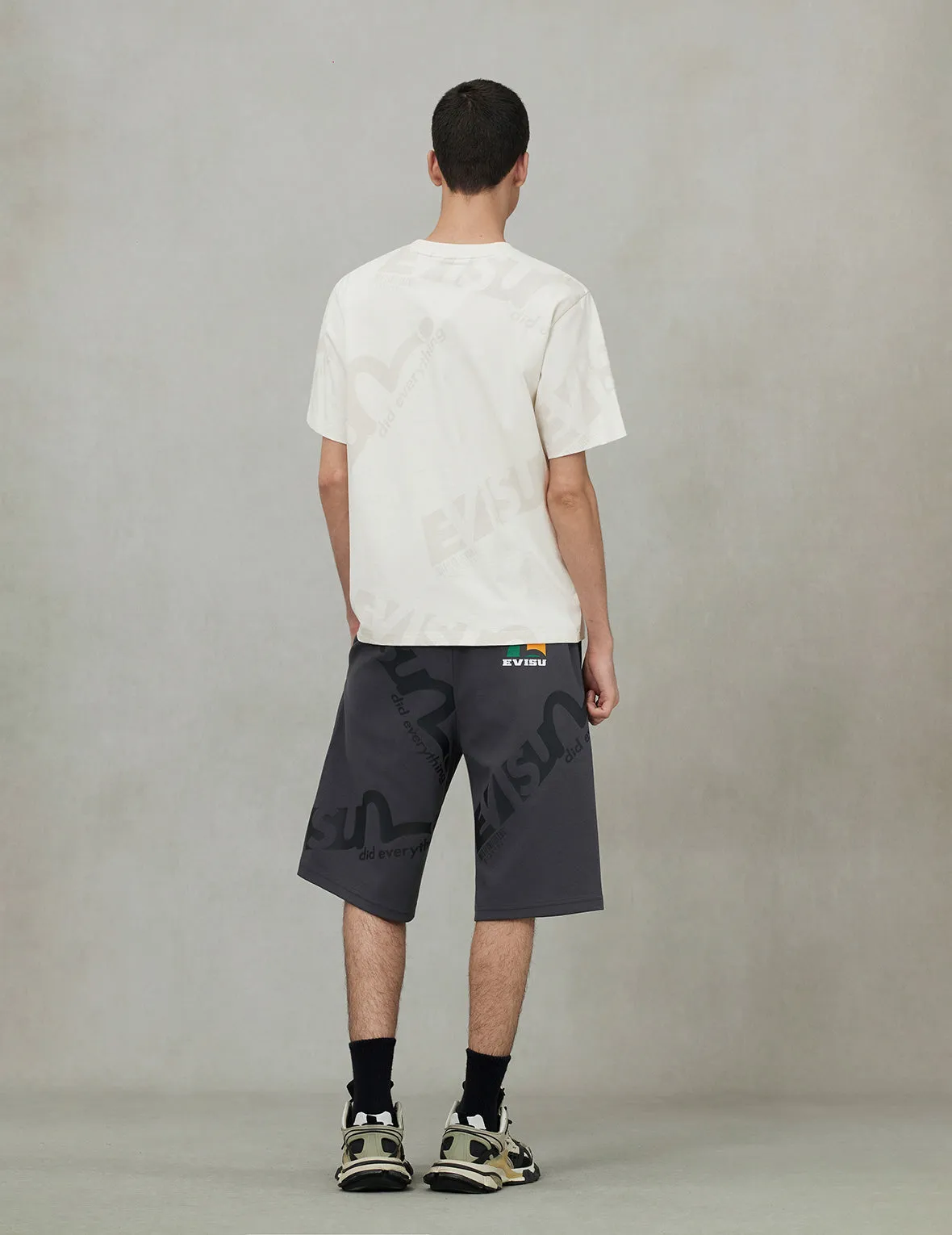 Allover Logo and Seagull Print Regular Fit T-Shirt