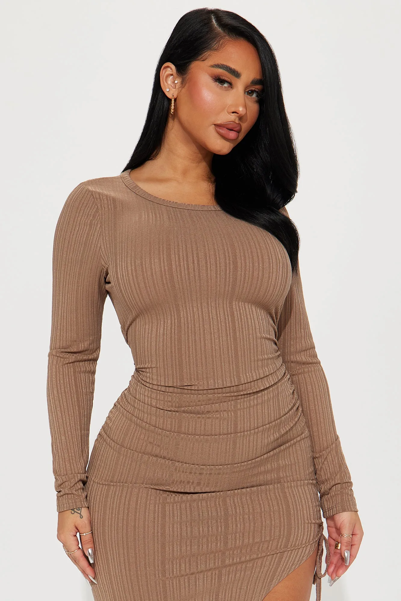 Alyssa Ribbed Maxi Dress - Mocha