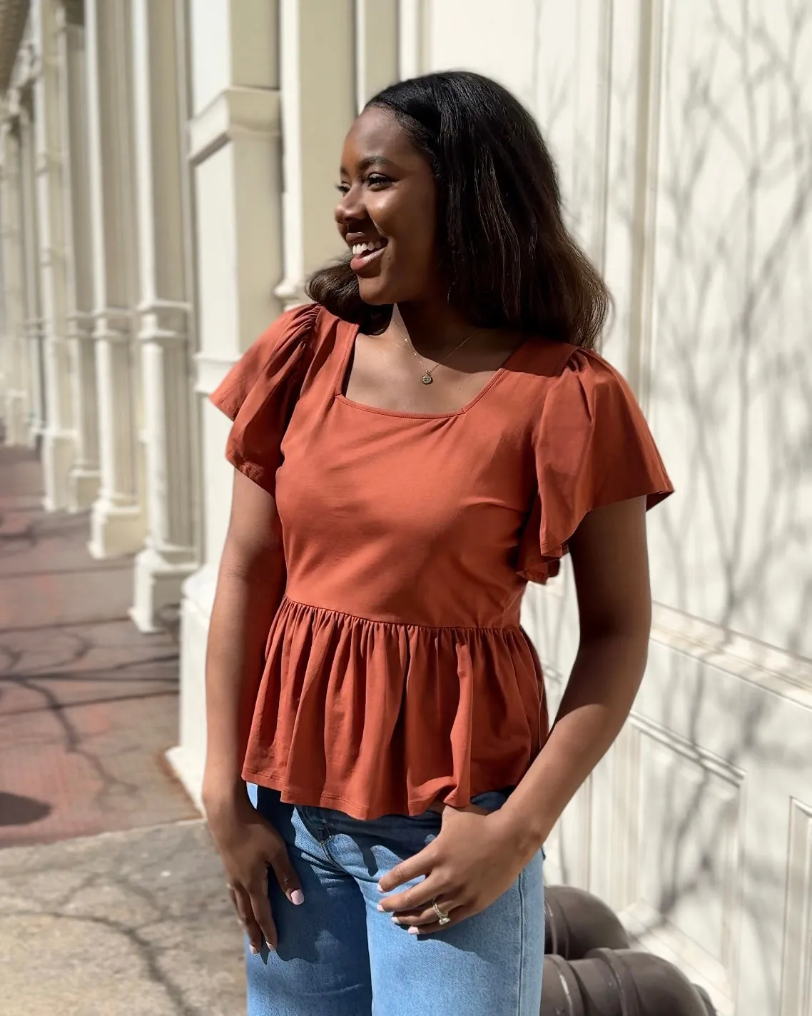 ARABELLA top in Terracotta