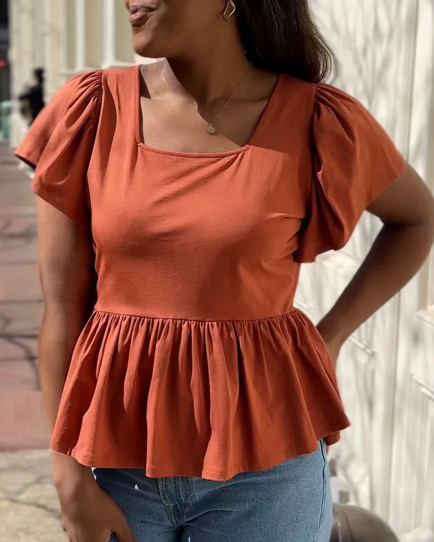 ARABELLA top in Terracotta