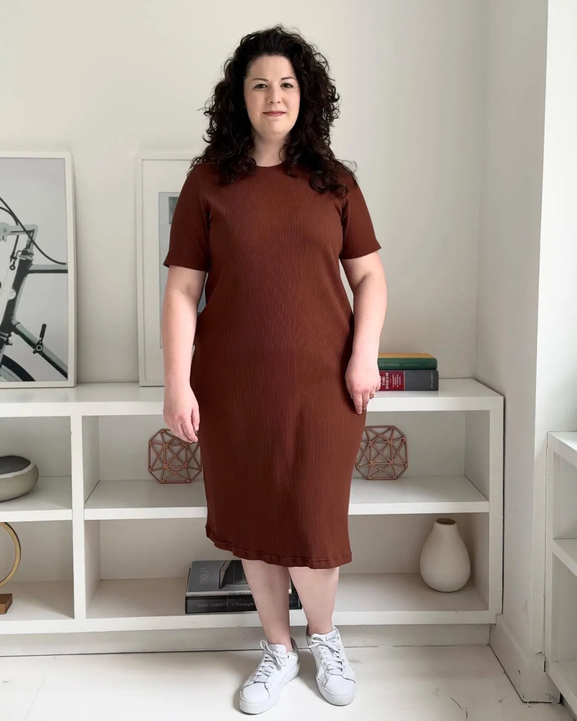 ARCHIE rib knit dress in Sepia