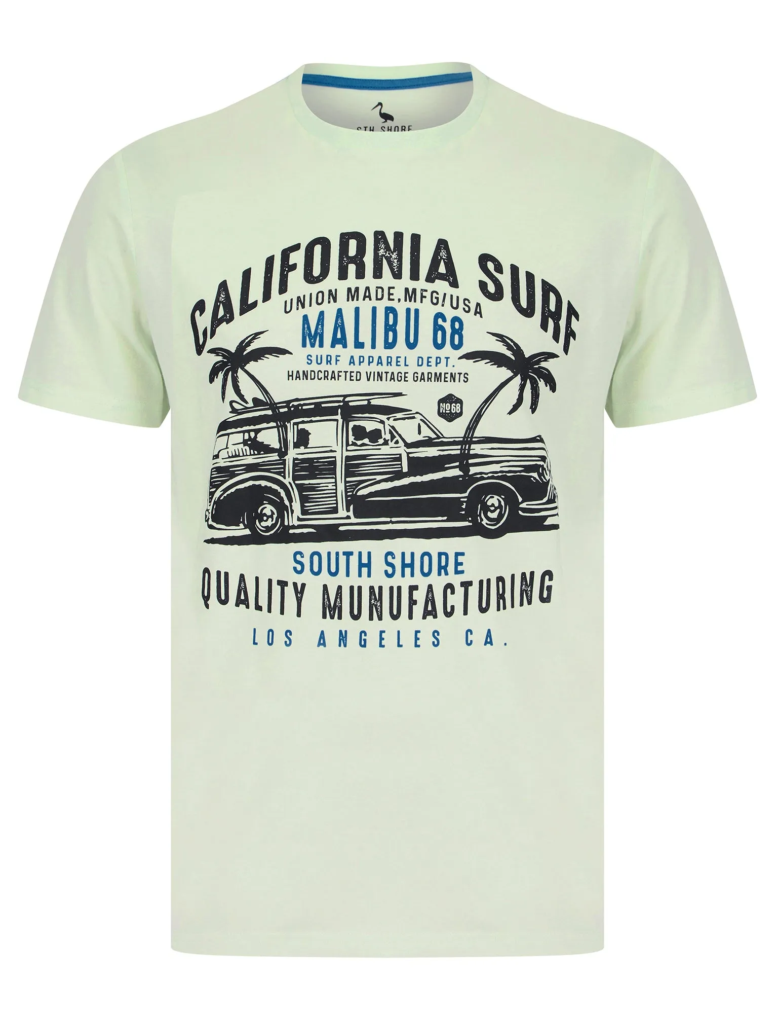 Armagh Motif Cotton Jersey T-Shirt in Hint Of Mint - South Shore