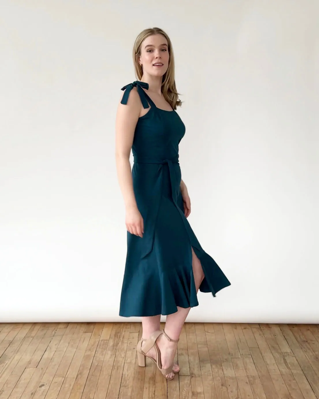 ASPEN dress in Tidal Teal