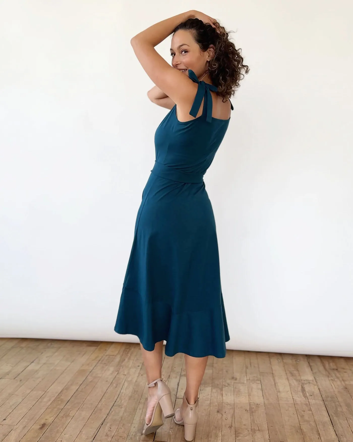 ASPEN dress in Tidal Teal
