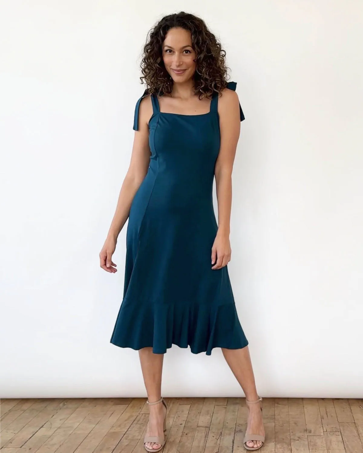 ASPEN dress in Tidal Teal