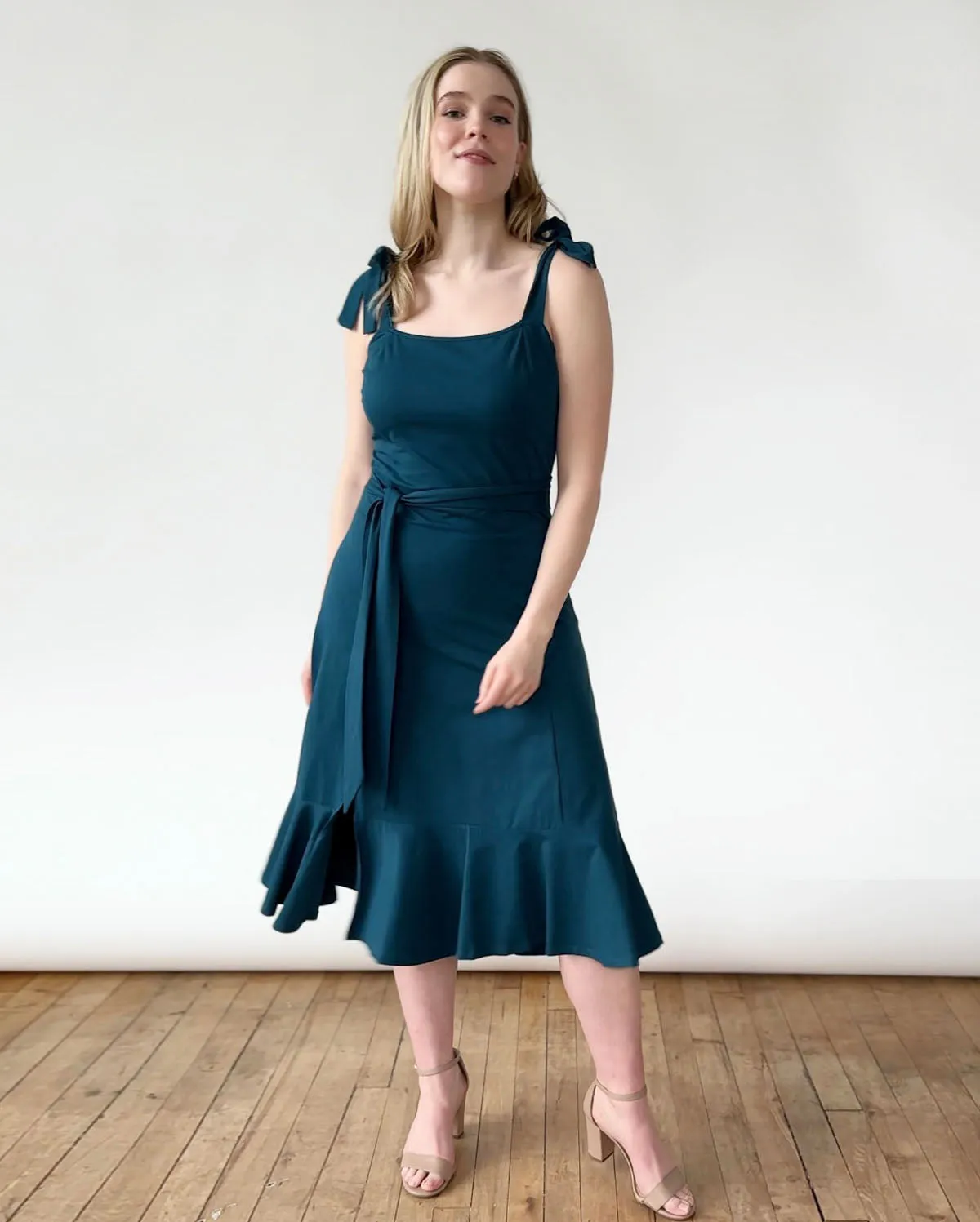 ASPEN dress in Tidal Teal