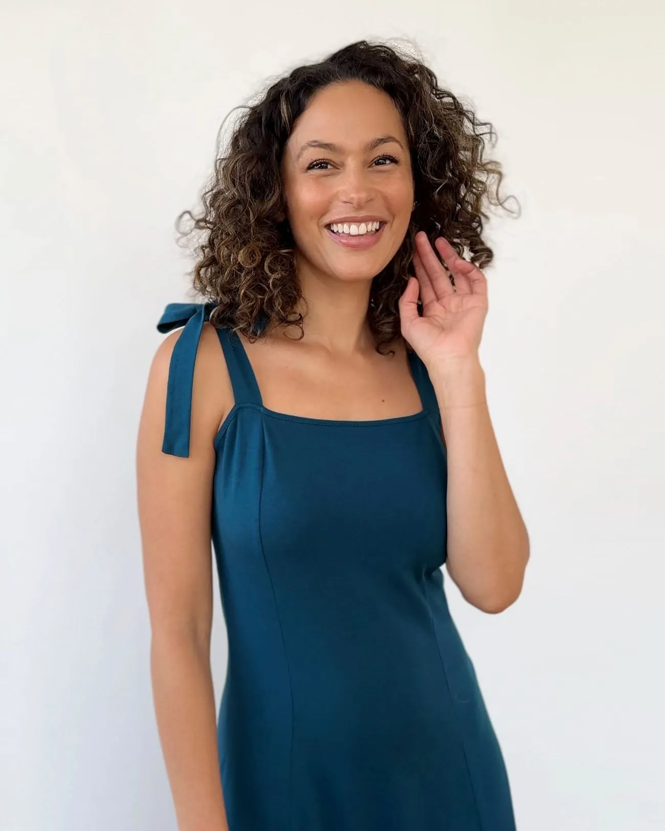 ASPEN dress in Tidal Teal