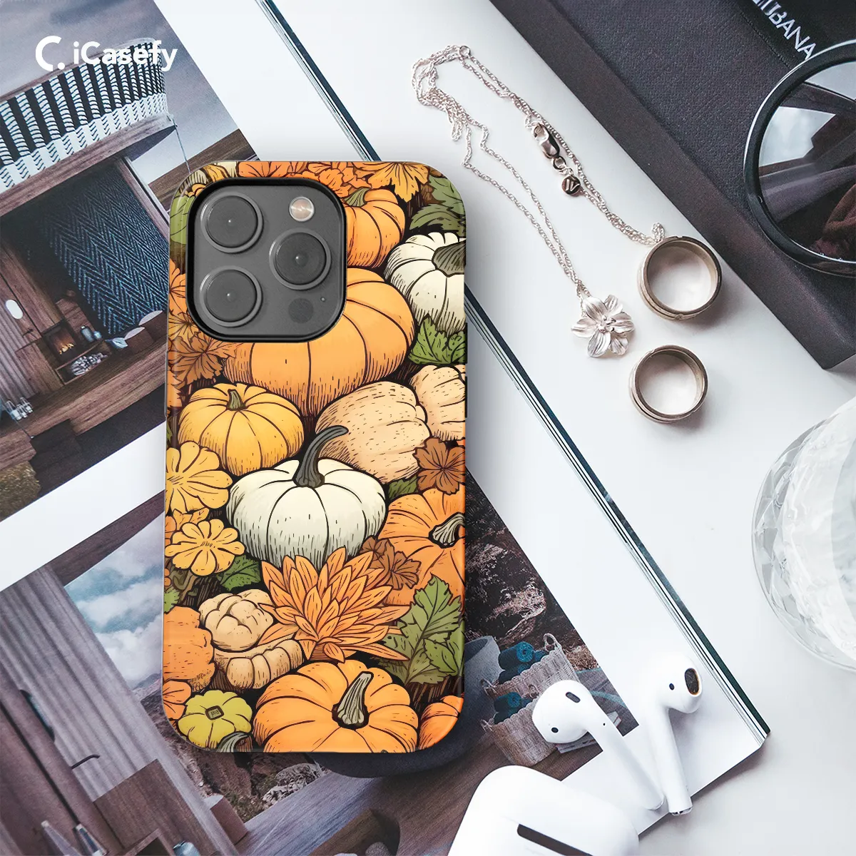 Autumn Pumpkin Seamless Phone Case iPhone Samsung Pixel & More 546
