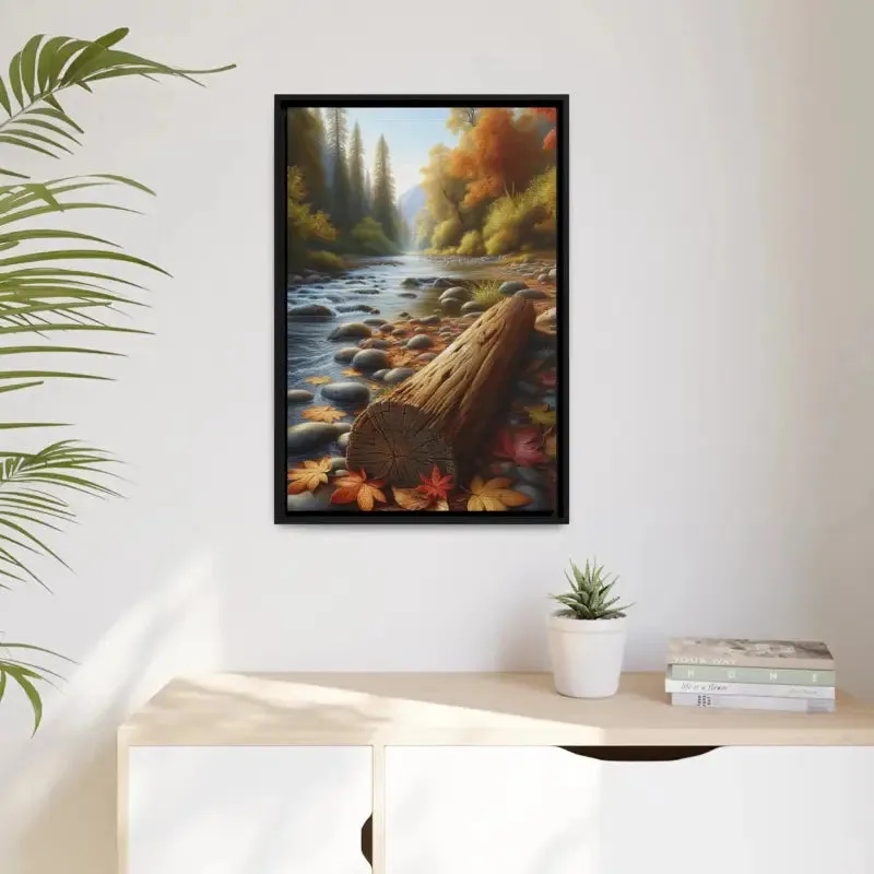 Autumn River Vibes Framed Canvas by Dipaliz