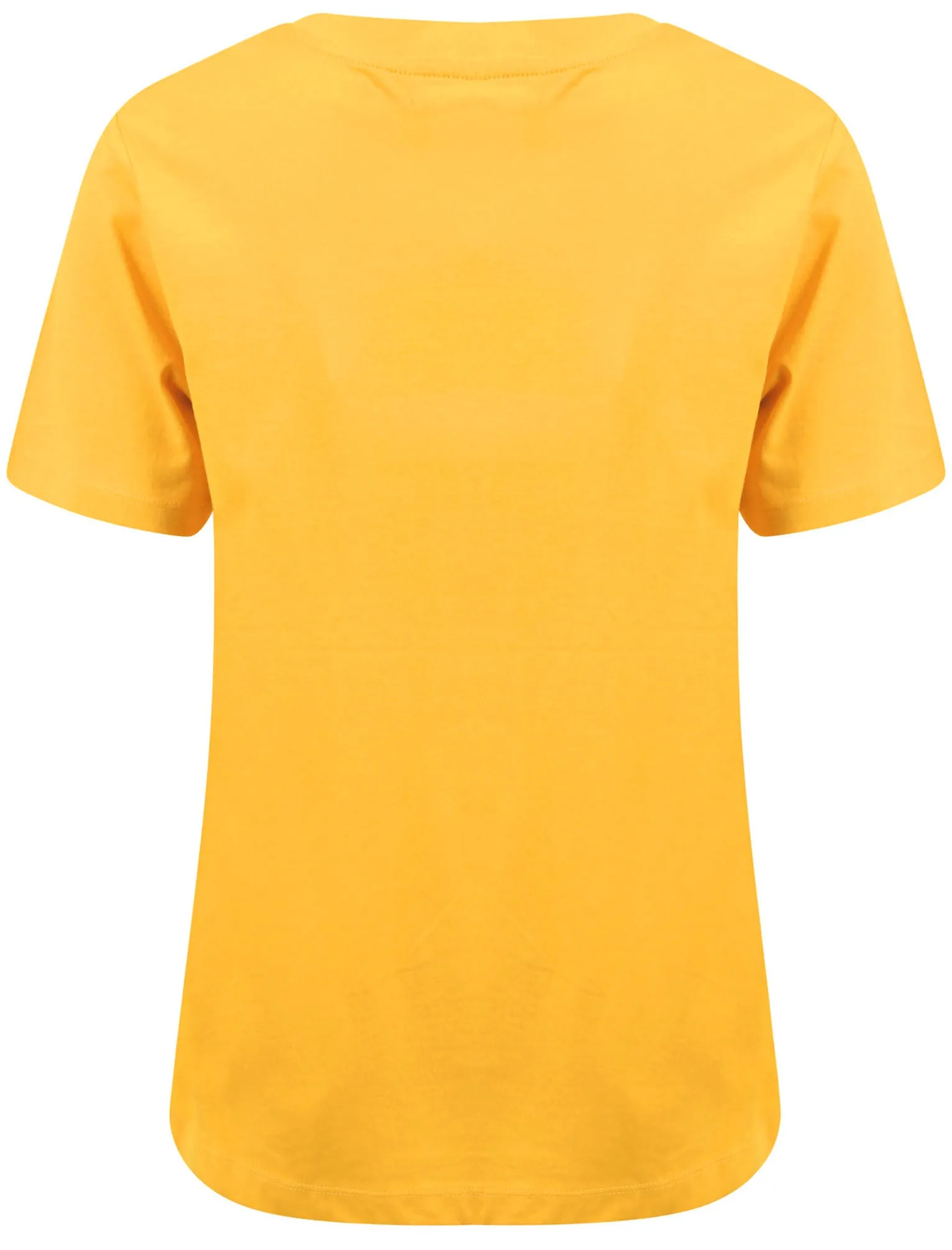 Bali Motif Cotton Crew Neck T-Shirt in Old Gold - South Shore