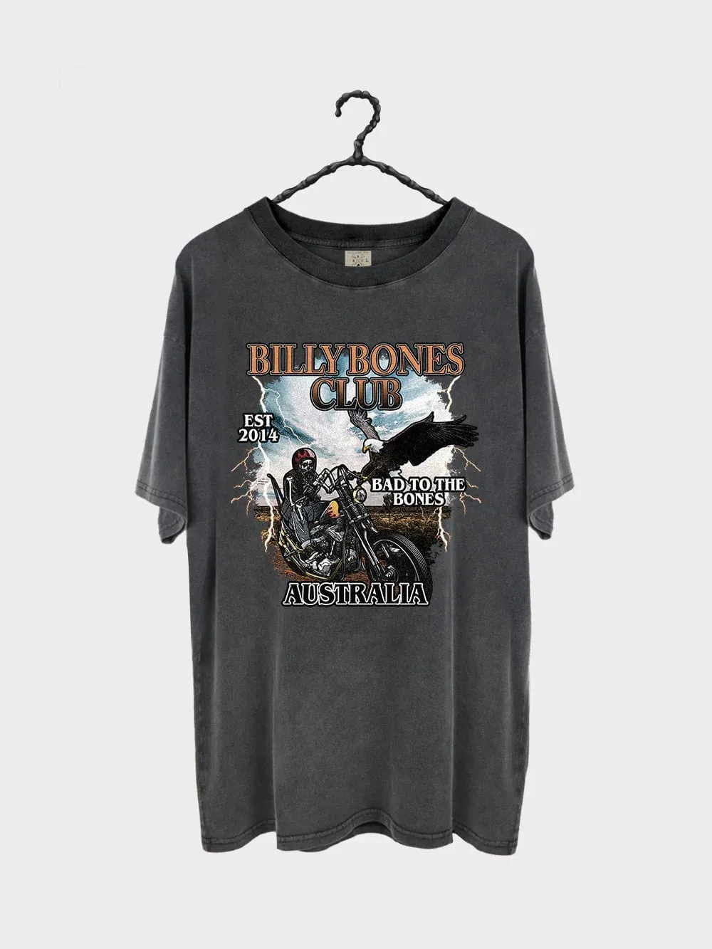 BILLY BONES CLUB FAST RIDERS TEE - WASHED BLACK