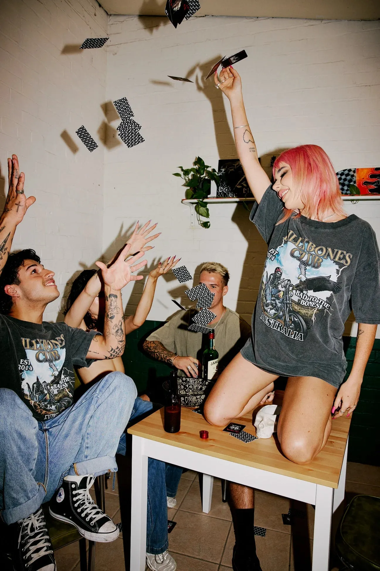 BILLY BONES CLUB FAST RIDERS TEE - WASHED BLACK
