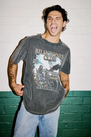 BILLY BONES CLUB FAST RIDERS TEE - WASHED BLACK