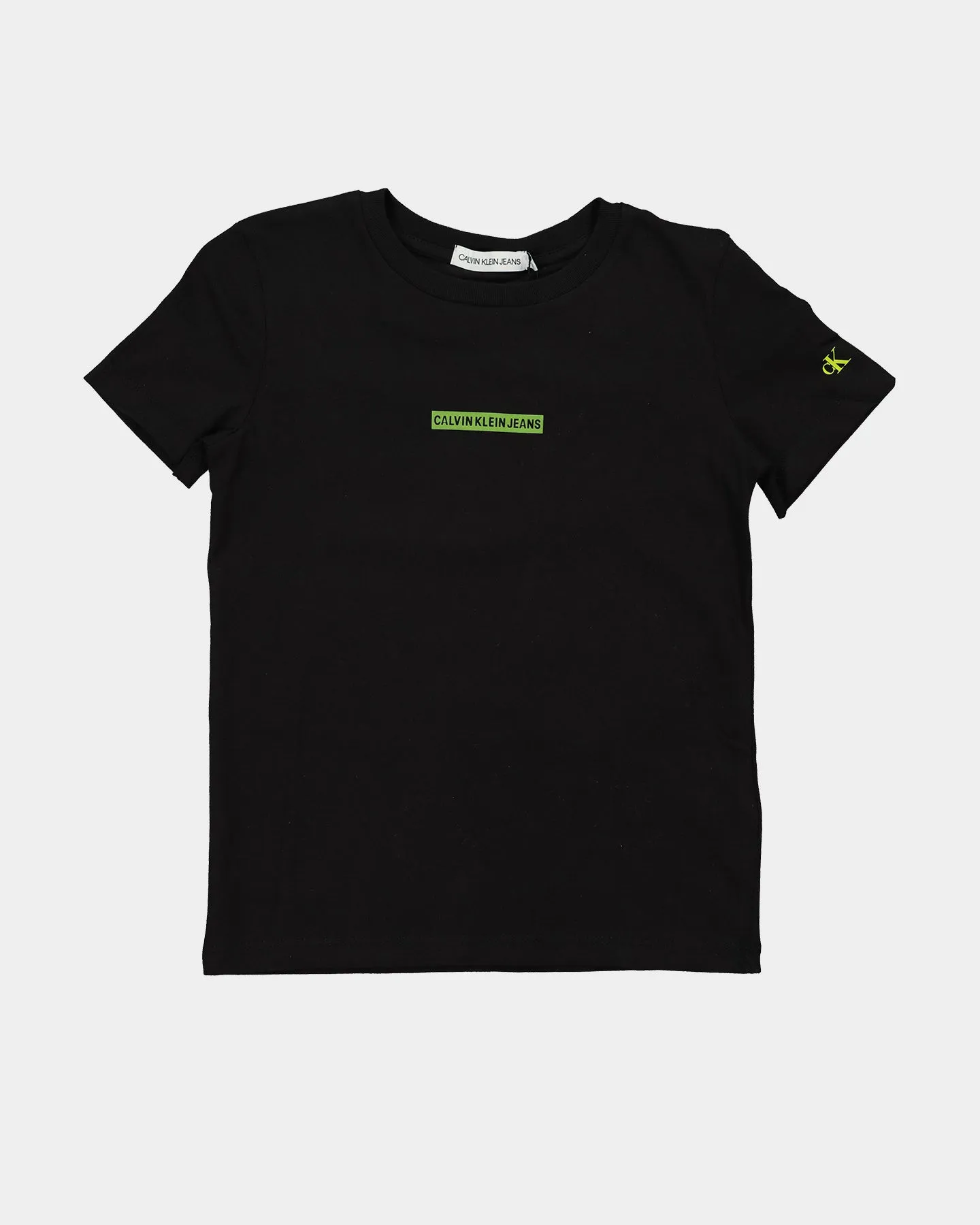 Calvin Klein Kids' Micro Flock Logo Fitted T-Shirt Black