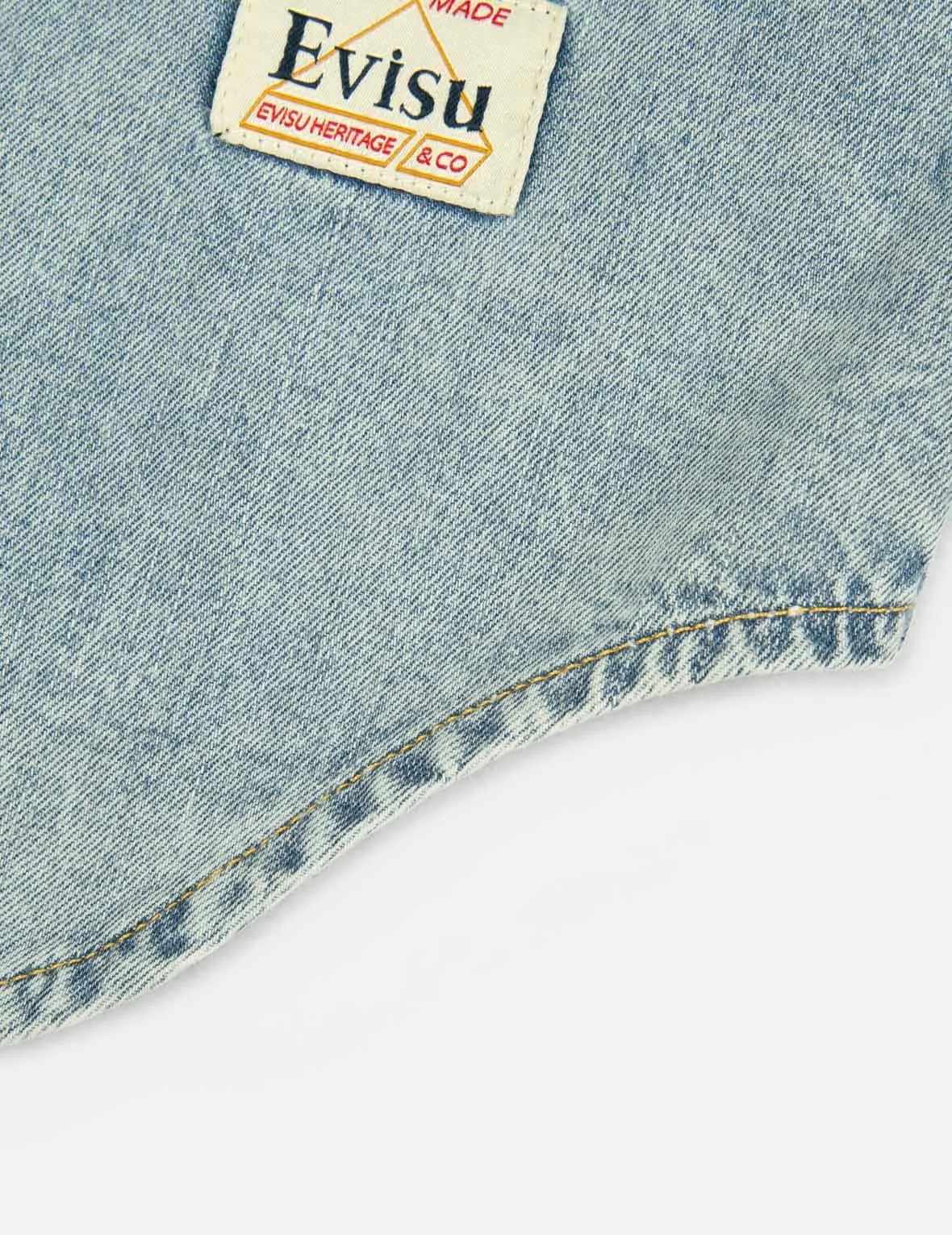 Daruma Buddies Print Denim Shirt
