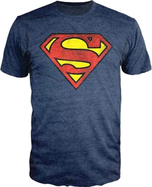 DC Comics Superman Men's Man Of Steel Distressed Logo Adult Graphic Print T-Shirt