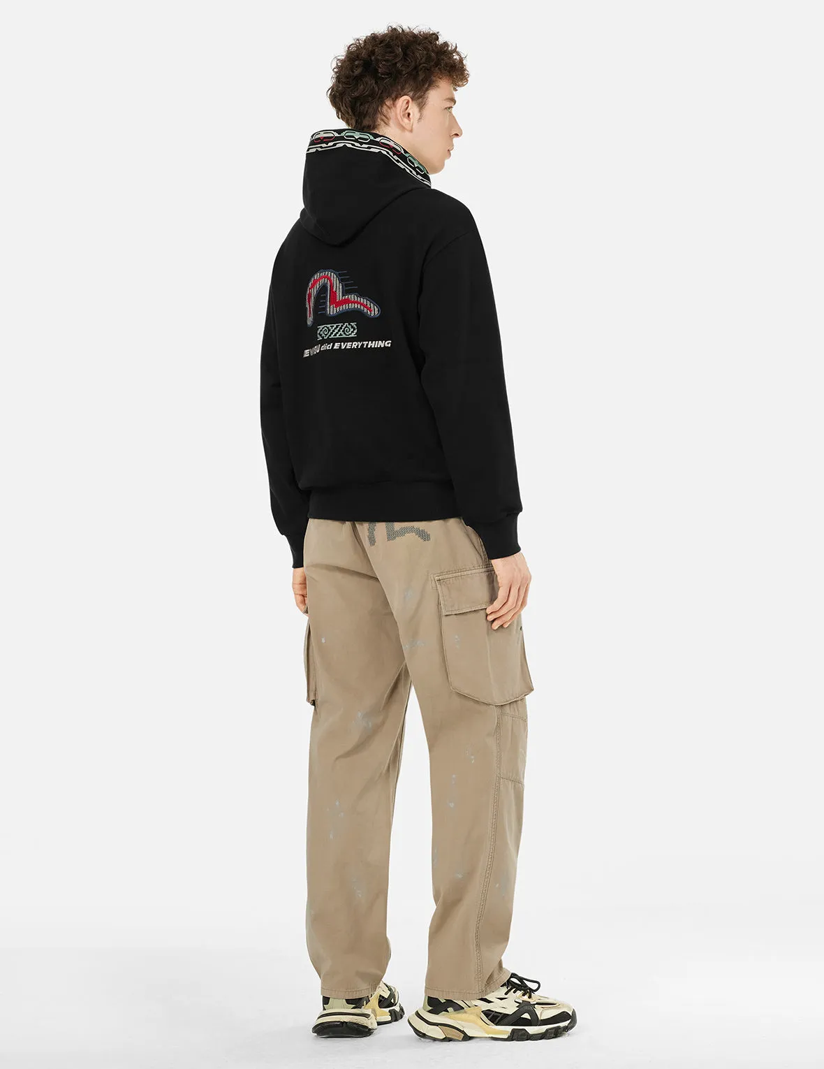 EVISU Totem Print and Embroidery Relax Fit Hoodie