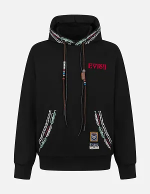 EVISU Totem Print and Embroidery Relax Fit Hoodie