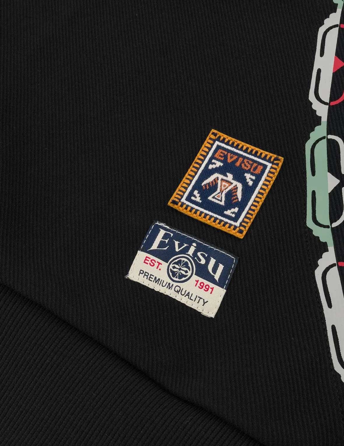 EVISU Totem Print and Embroidery Relax Fit Hoodie
