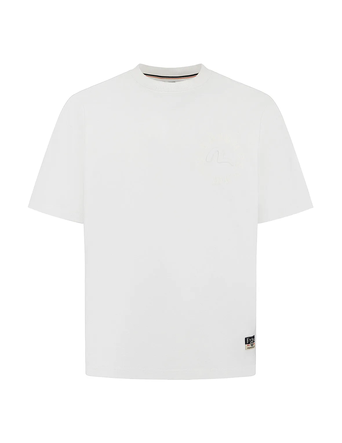Hakutaku Print and Seagull Emboss Print Loose Fit T-shirt