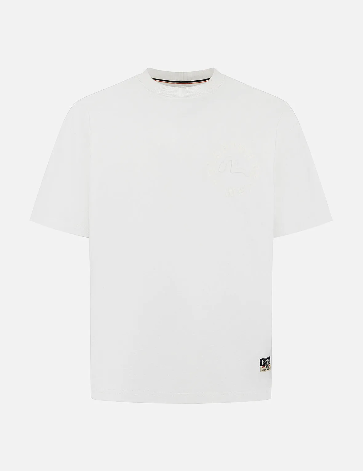 Hakutaku Print and Seagull Emboss Print Loose Fit T-shirt