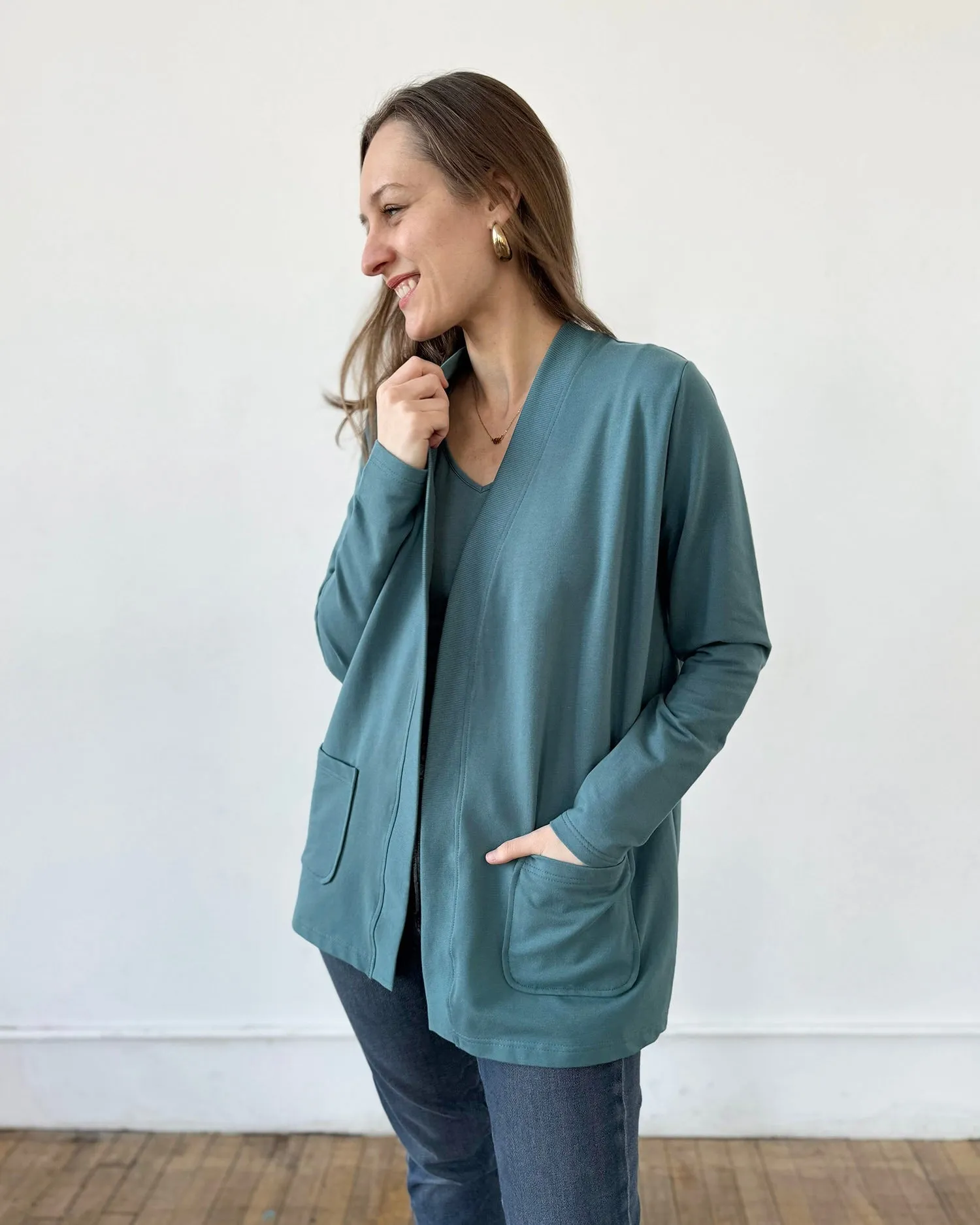 KAEDE cardigan in Dark Aqua<br/>$39 (JUST ADD TO CART)