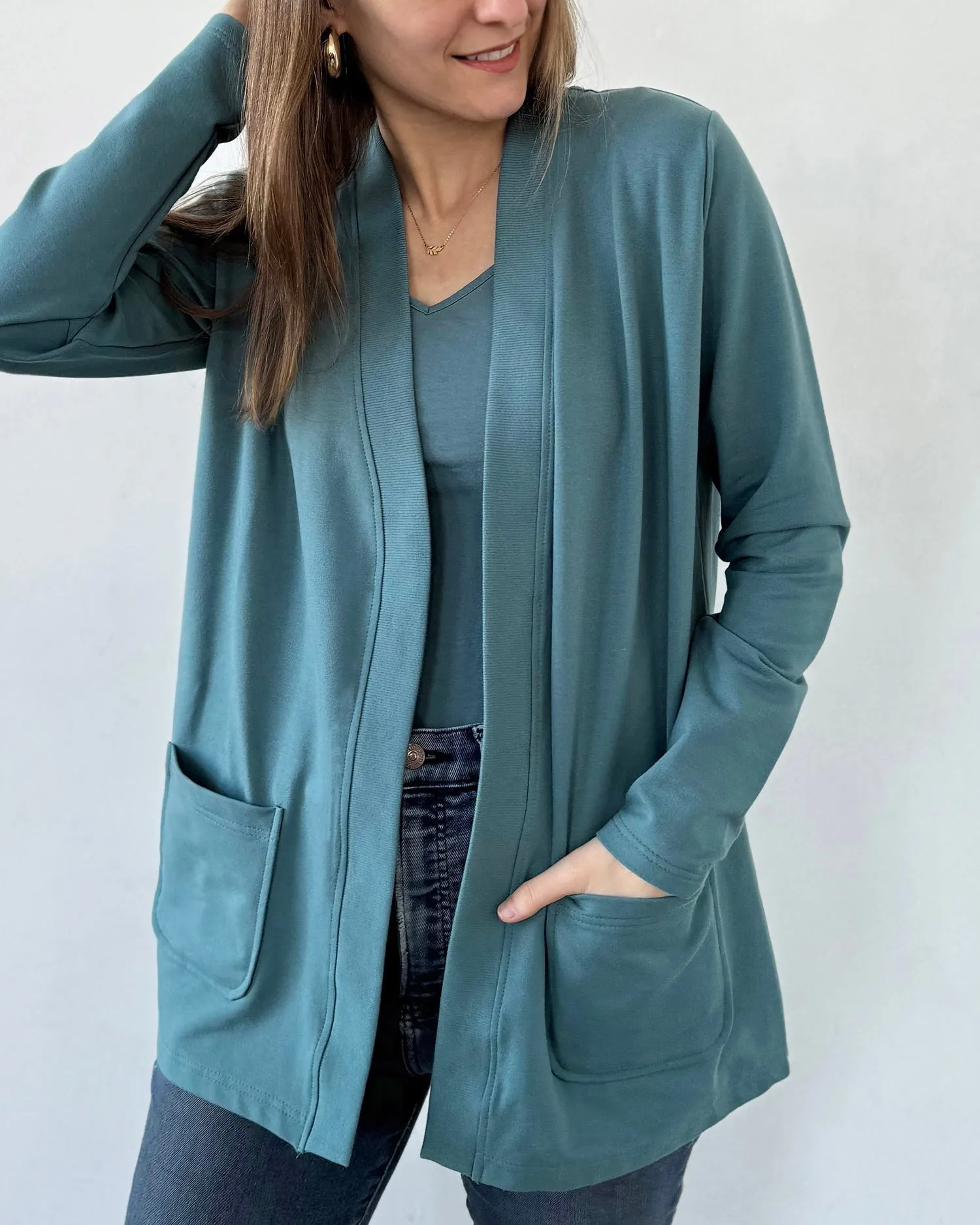 KAEDE cardigan in Dark Aqua<br/>$39 (JUST ADD TO CART)