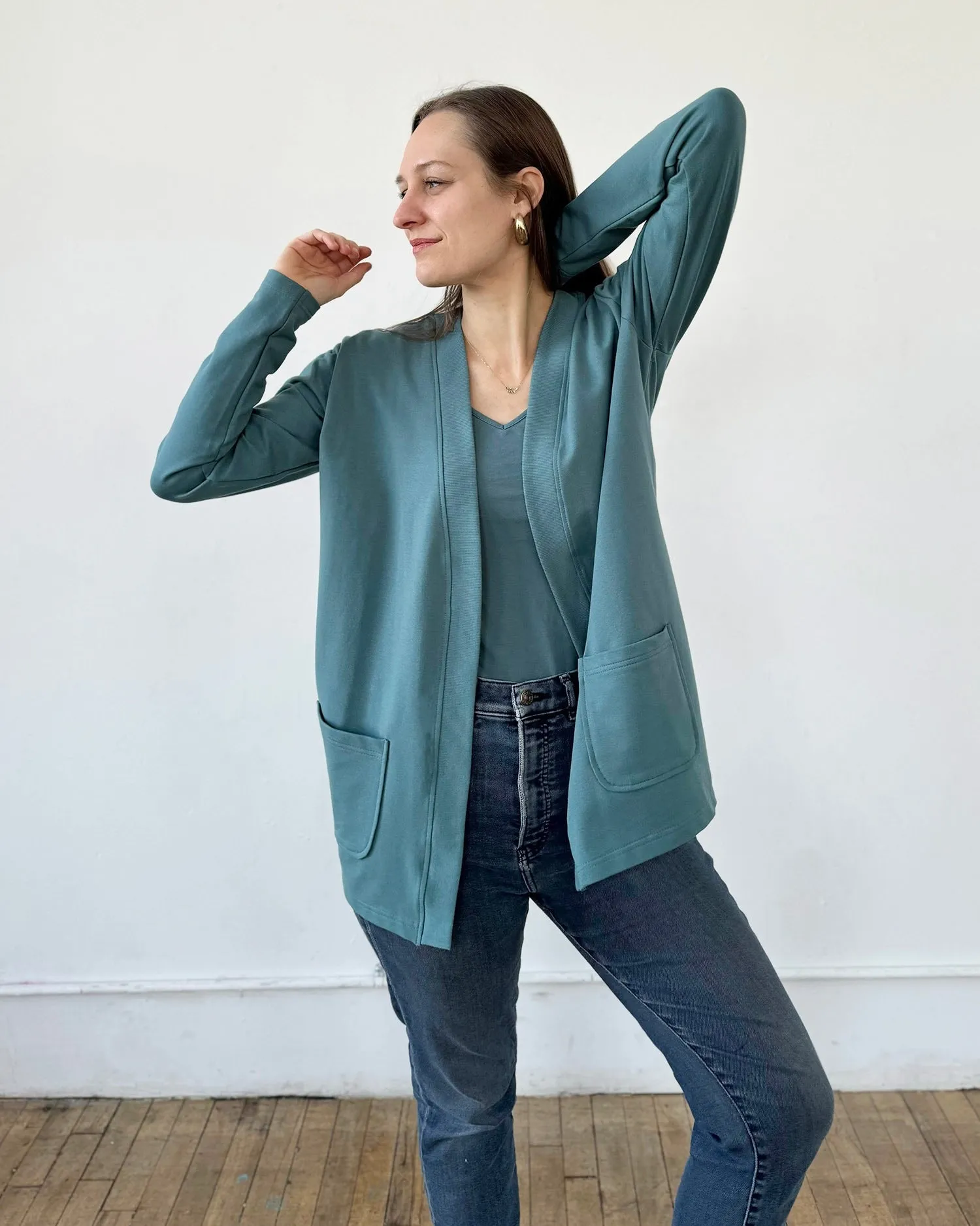 KAEDE cardigan in Dark Aqua<br/>$39 (JUST ADD TO CART)
