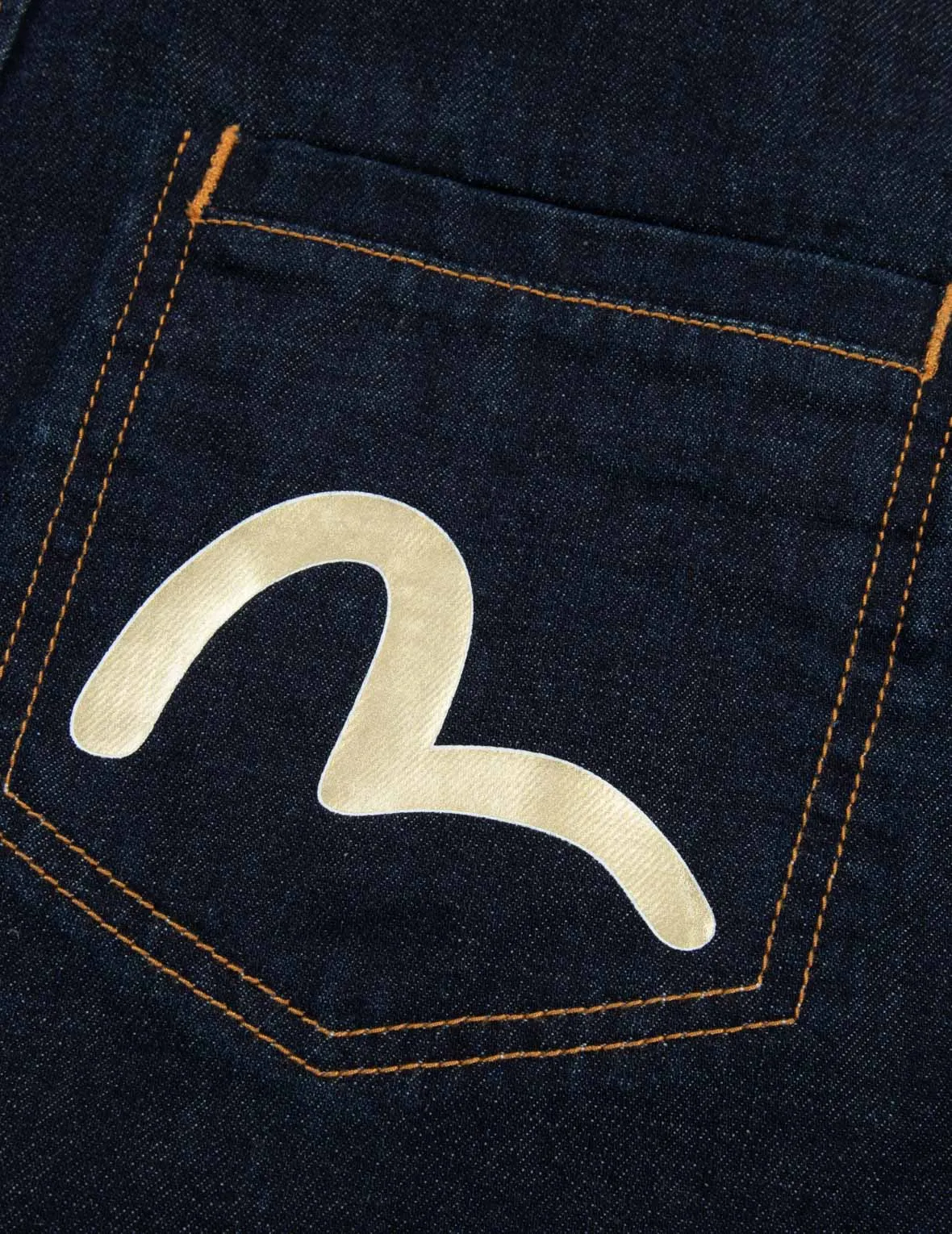 Kamon Stitching and The Great Wave Daicock Print Relax Fit Denim Shirt