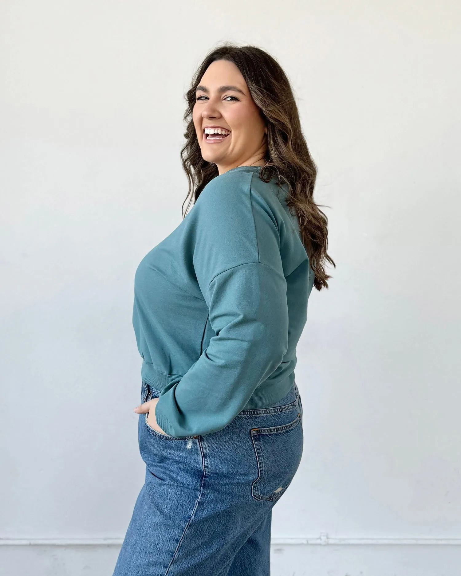 LARISA top in Dark Aqua