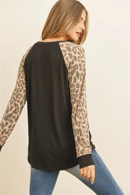 Lexi Leopard Baseball Top