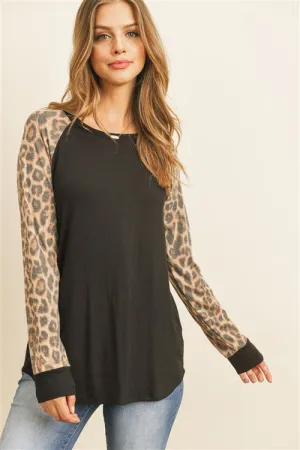 Lexi Leopard Baseball Top