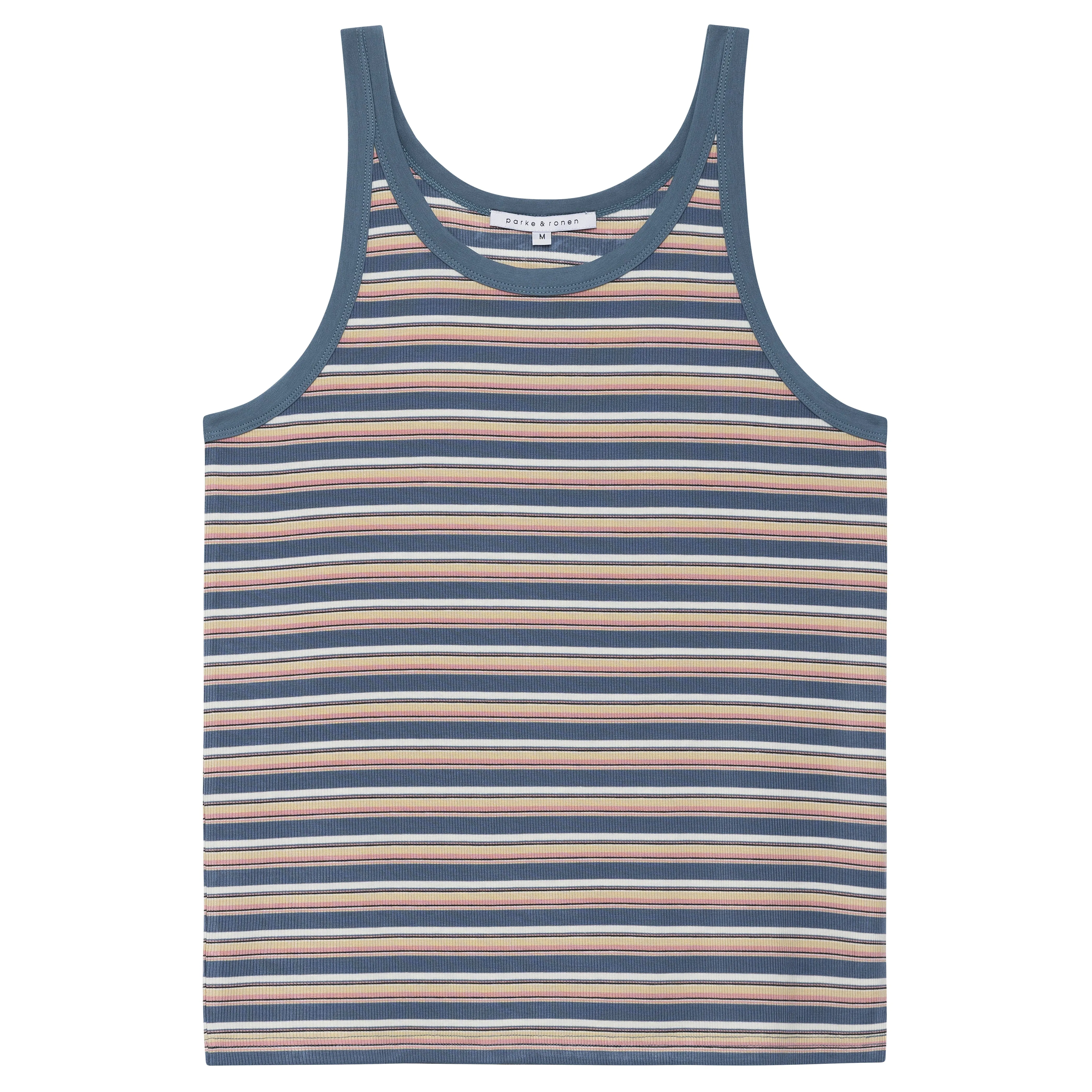 Light Blue Stripe Roma Yarn Dye Tank