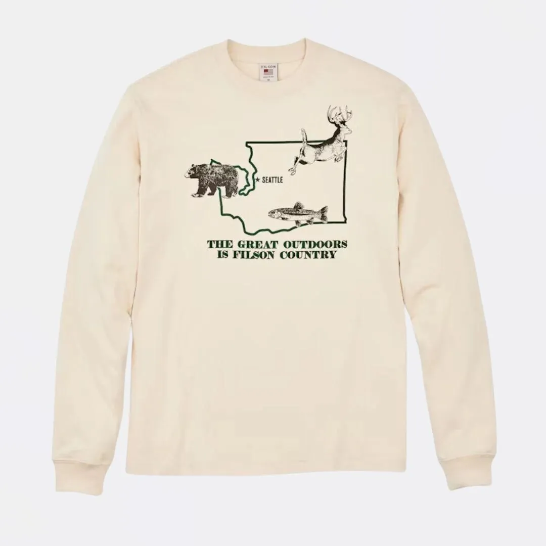 Long Sleeve Pioneer Graphic T-Shirt (Nature   Slate)