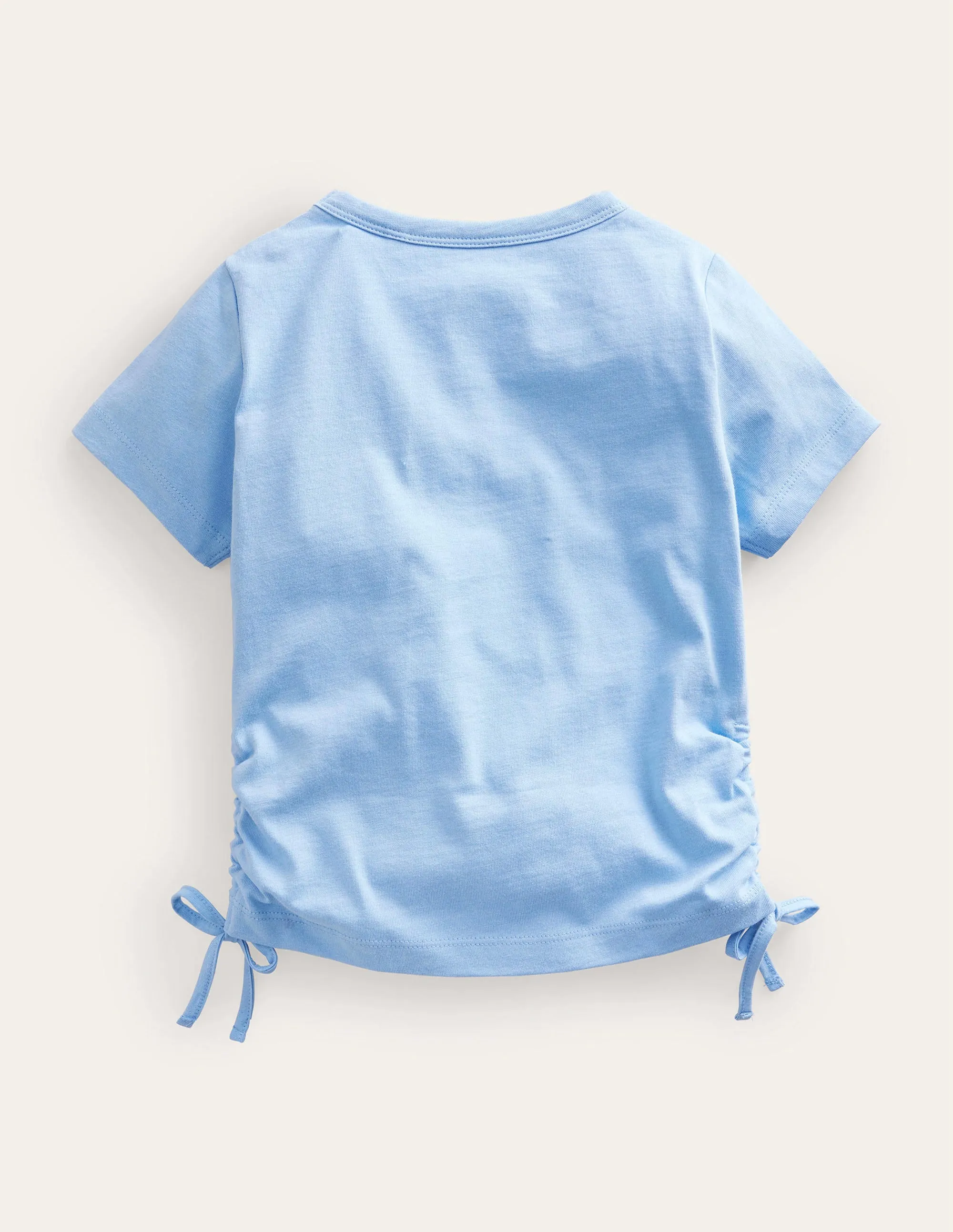 Ruched Side Tee-Vista Blue