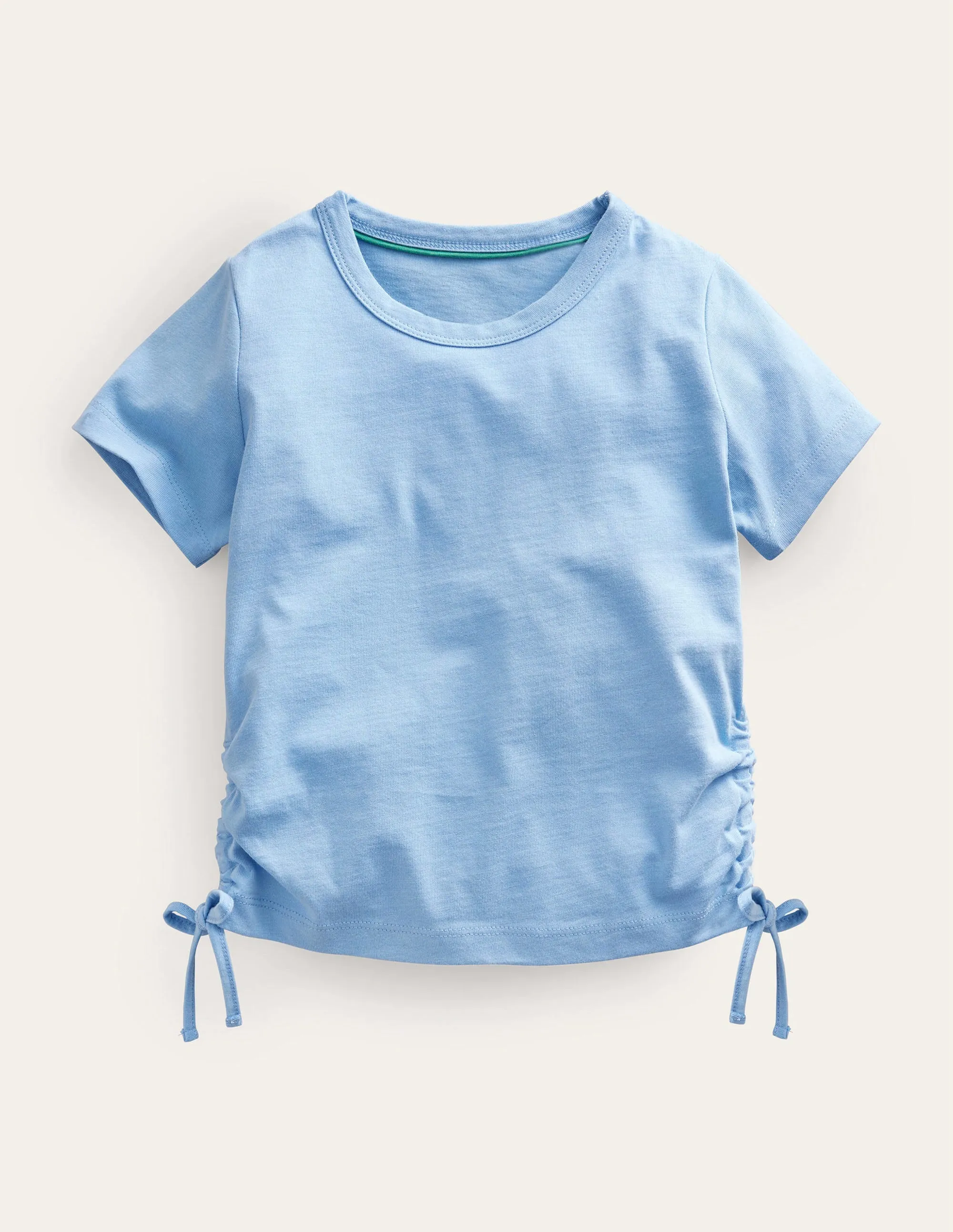 Ruched Side Tee-Vista Blue