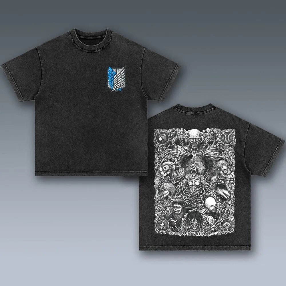 VINTAGE TEE |  ATTACK ON TITAN & GIVE YOUR HEARTS