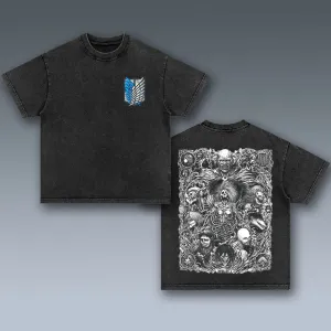 VINTAGE TEE |  ATTACK ON TITAN & GIVE YOUR HEARTS
